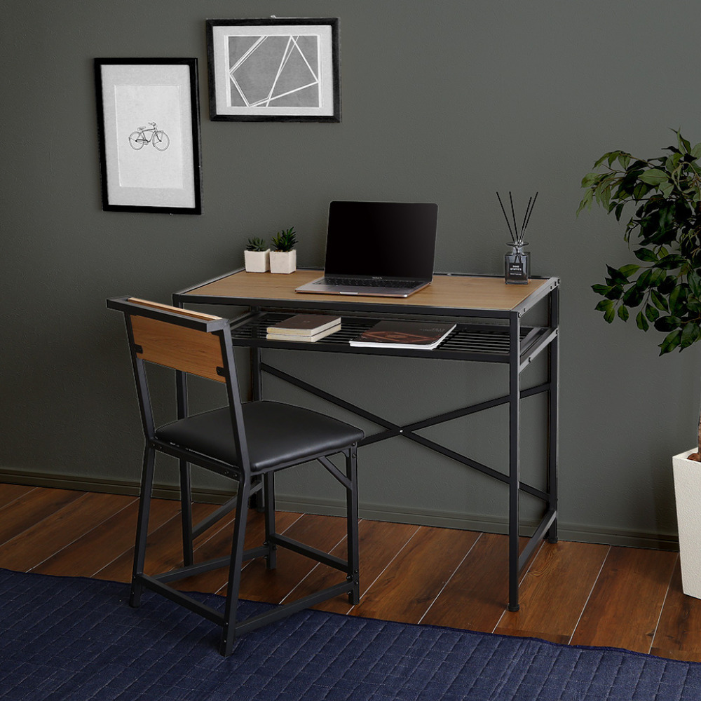 ヴィンテージ風コンパクトデスク＆チェアセット【CMBA-90】