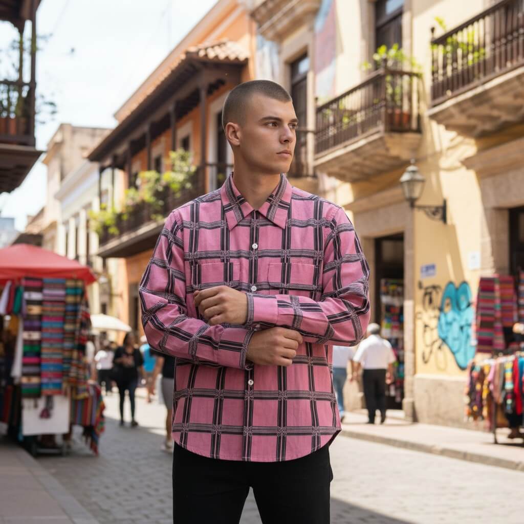 【NEEDLES】美品 チェック柄バタフライ長袖シャツ M 古着 メンズ